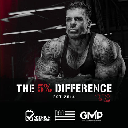 5% Nutrition Rich Piana AllDayYouMay BCAA Powder – Intra & Post-Workout Aminos, Hydration, Endurance (Fruit Punch) 16.93 oz