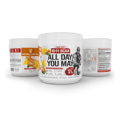 5% Nutrition Rich Piana AllDayYouMay BCAA Powder – Intra & Post-Workout Aminos, Hydration, Endurance | Southern Sweet Tea 16.3 oz