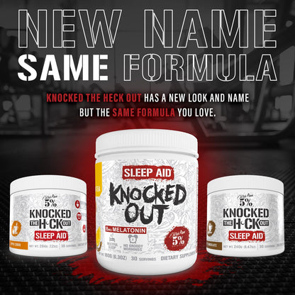 5% Nutrition Rich Piana Knocked Out Natural Sleep Aid Powder | Deep Sleep & Post-Workout Recovery | Honey Lemon Tea | 30 Servings