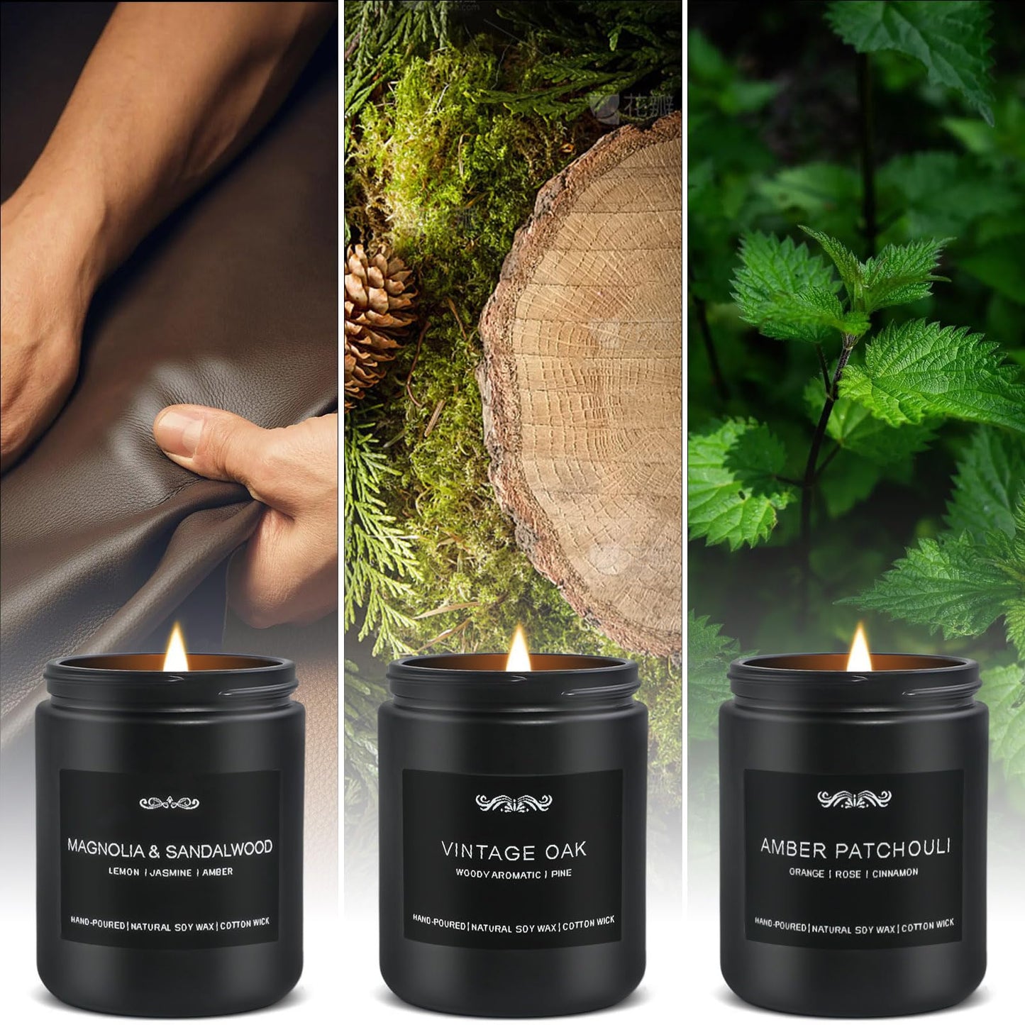 6 Pack Candles for Home – Aromatherapy Gift Set for Men (42 oz, 300 Hours)