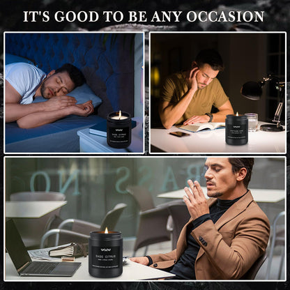 6 Pack Candles for Home – Aromatherapy Gift Set for Men (42 oz, 300 Hours)
