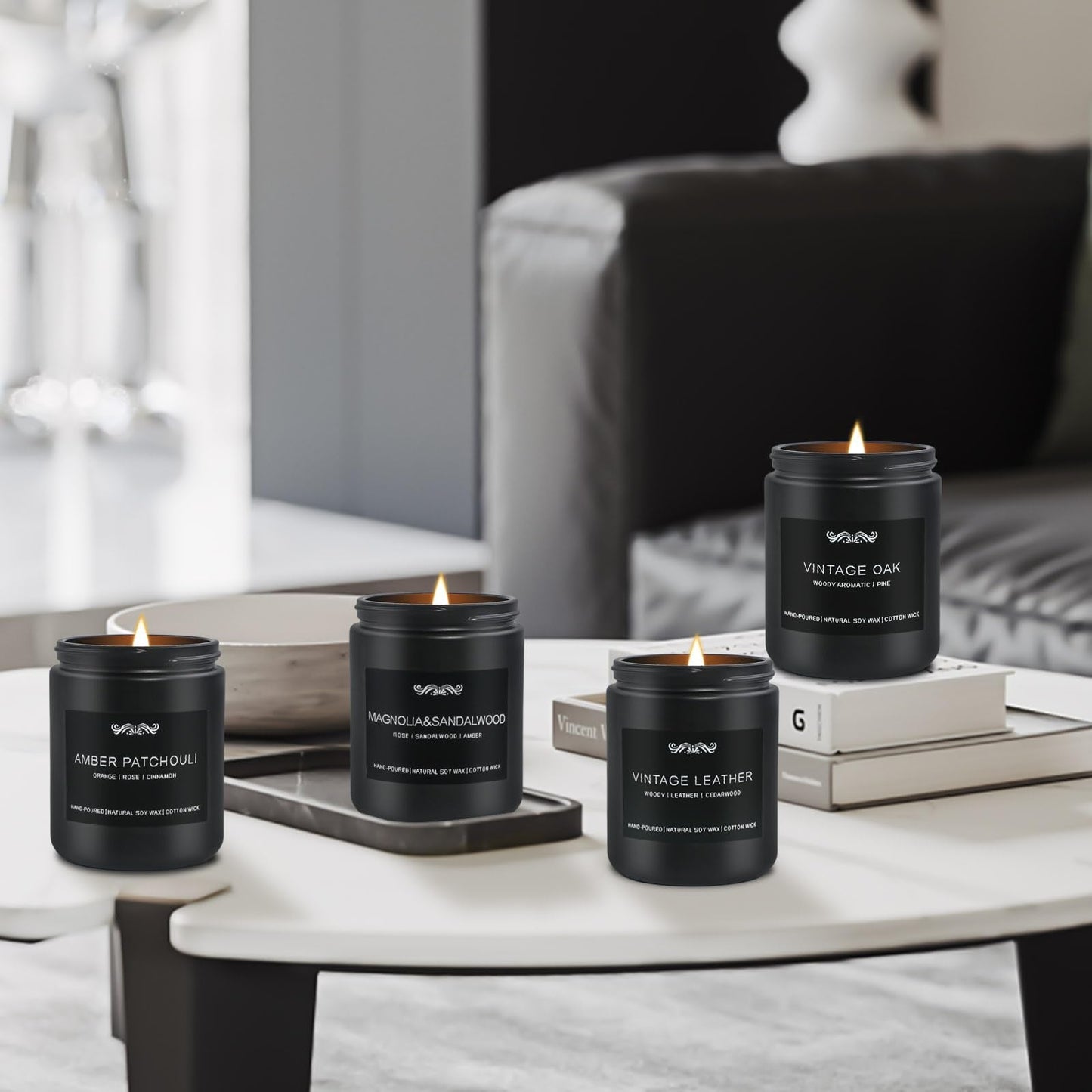 6 Pack Candles for Home – Aromatherapy Gift Set for Men (42 oz, 300 Hours)