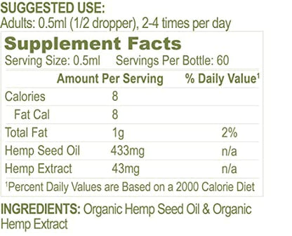 Ultra High Strength Hemp Oil Supplement - USDA Organic, 60 Servings | Restorative Botanicals