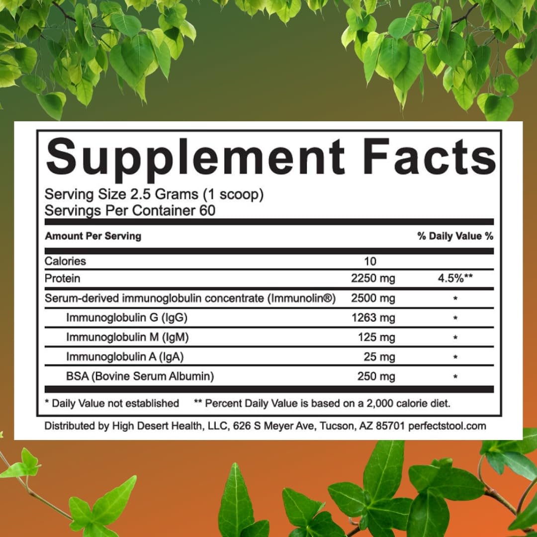 60 Servings Immunolin IgG SBI Powder 150g - No Additives