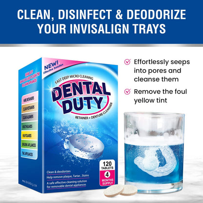 60-Unit Retainer & Denture Cleaning Tablets – Mouthguard Cleaner | Dental Duty
