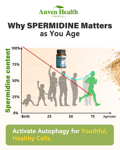 Spermidine & Fisetin Supplement – 20mg Spermidine, 300mg Fisetin | 60 Veggie Caps | Made in USA