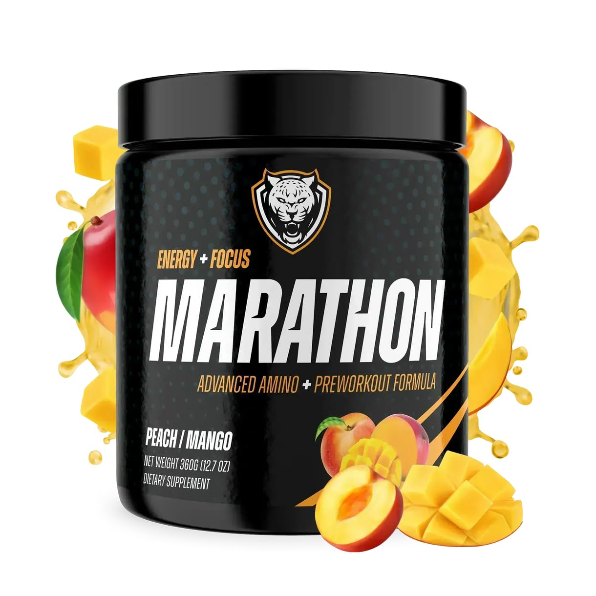 6AM Run Marathon - Amino Energy with BCAAs for Clean Pre-Run Fuel | Peach Mango, 40 Servings