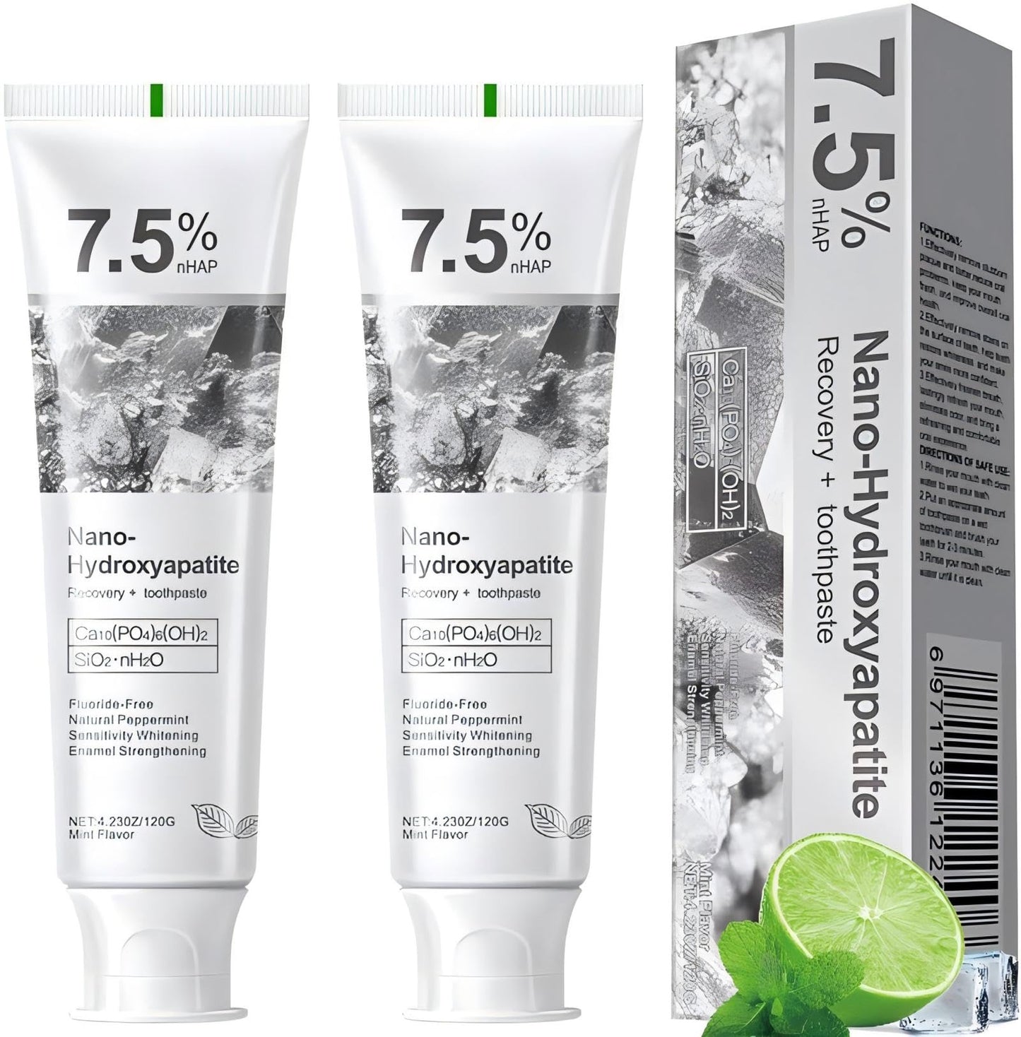 7.5% Hydroxyapatite Toothpaste – Advanced Enamel Protection for Sensitive Teeth | Fresh Mint
