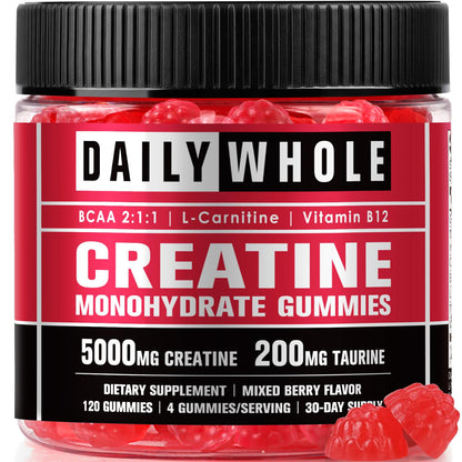 7-in-1 Creatine Monohydrate Gummies 5600mg – Mixed Berry, Sugar Free, Vegan