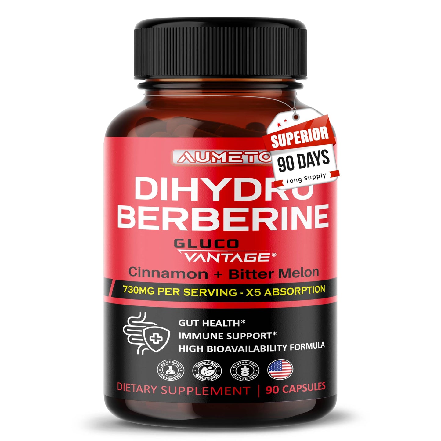 8 in 1 Dihydroberberine Supplement – Digestive Support & Immunity (90 Count)