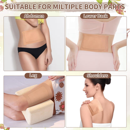 8 Pcs Castor Oil Patches Wrap 11.8 x 6.3 in | Disposable Organic Cotton Self-Adhesive Belly Button Patch Cover