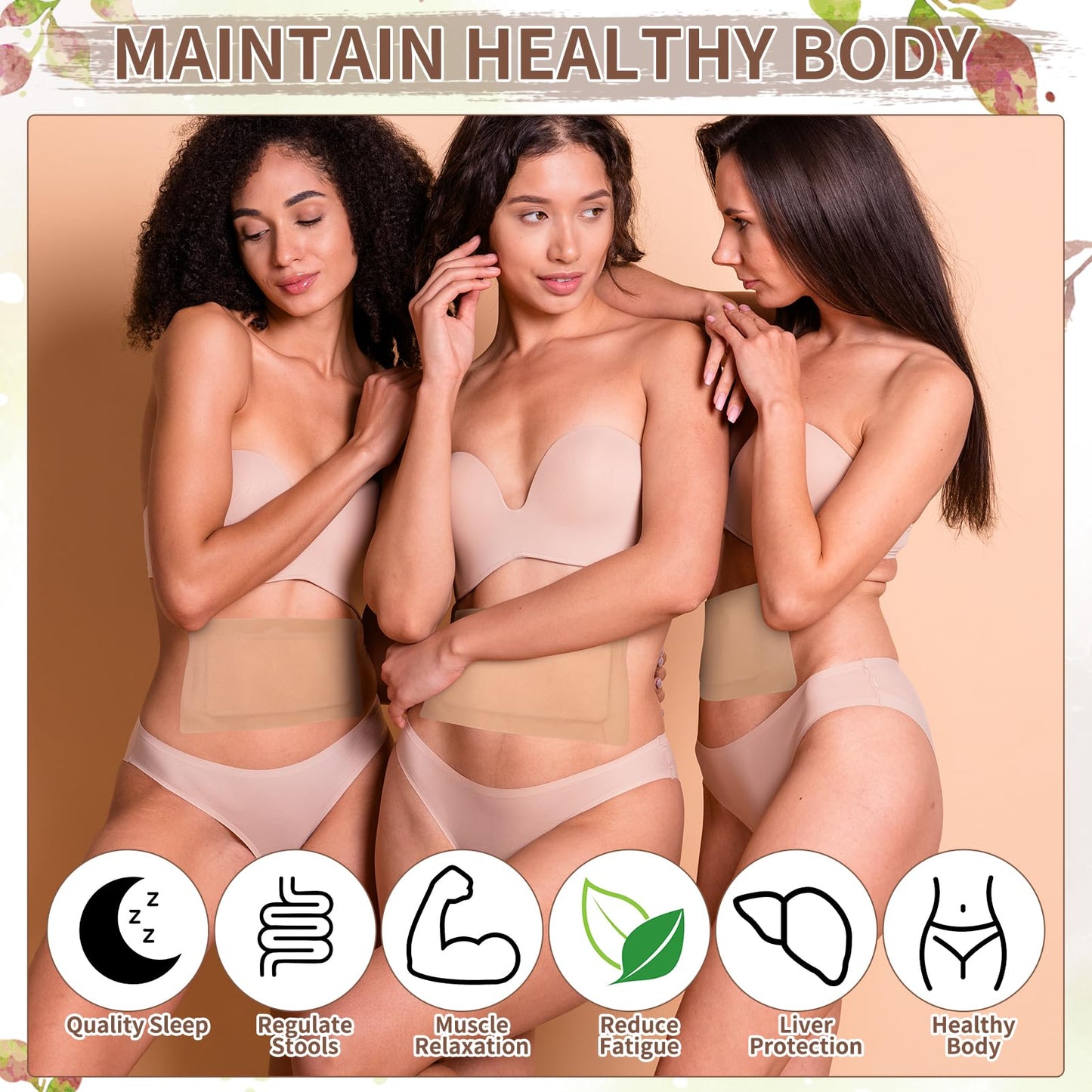 8 Pcs Castor Oil Patches Wrap 11.8 x 6.3 in | Disposable Organic Cotton Self-Adhesive Belly Button Patch Cover