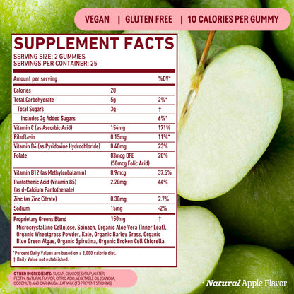 8Greens Supergreens Gummies - Organic Greens for Immunity, Metabolism & Focus | 200 Count