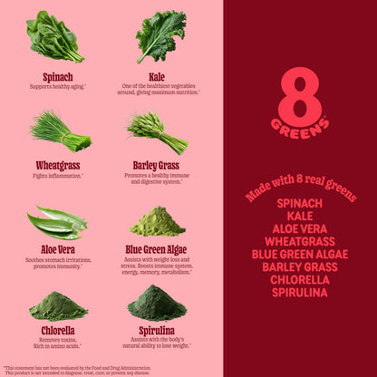 8Greens Supergreens Gummies - Organic Greens for Immunity, Metabolism & Focus | 200 Count