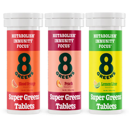8Greens Supergreens Tablets | Daily Effervescent Greens for Immunity, Focus & Metabolism | Organic Aloe Vera, Spirulina, Chlorella | 30 Servings