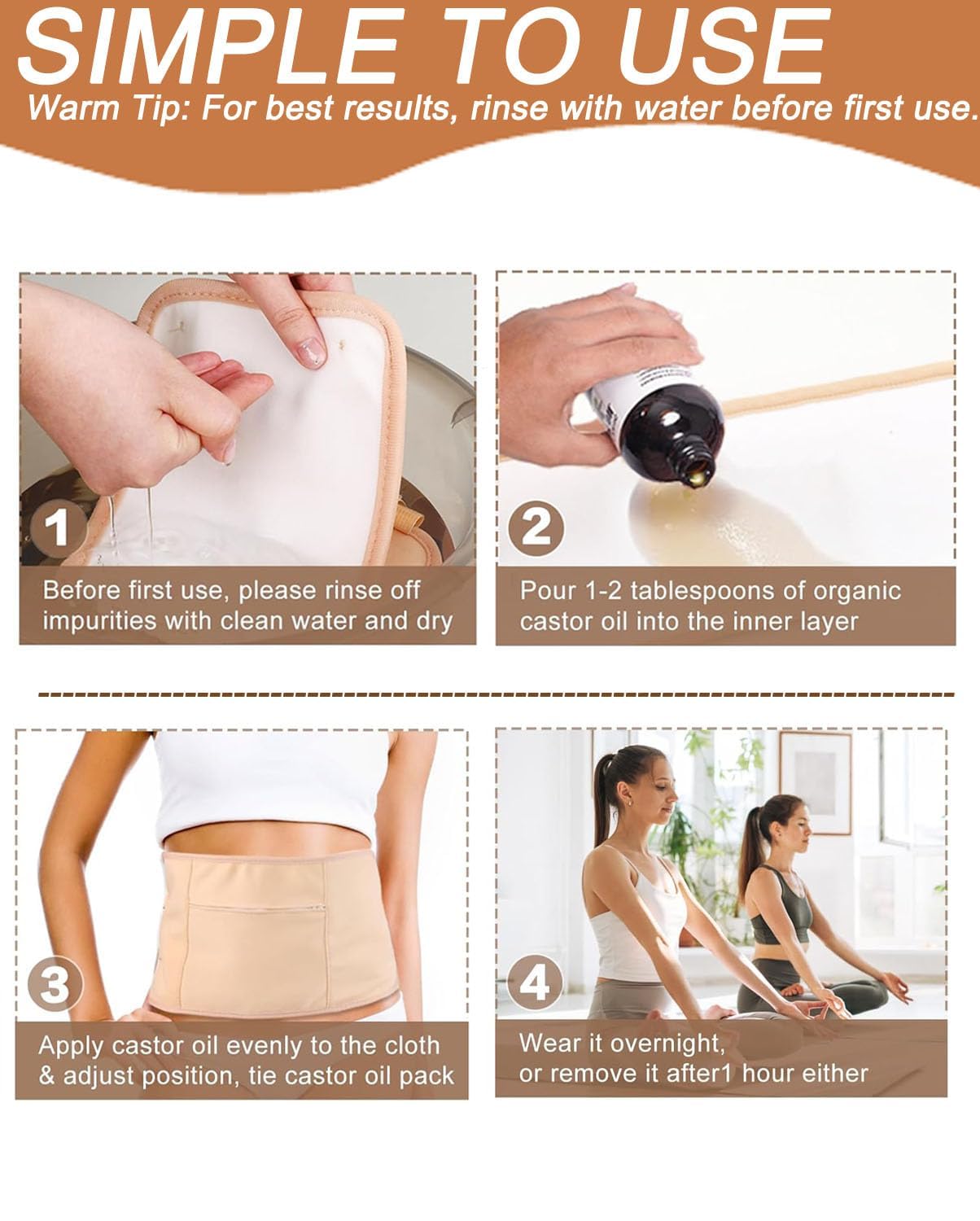 9-Piece Organic Cotton Body Wrap Kit | Castor Oil Compatible Thermal Packs for Full-Body Relief