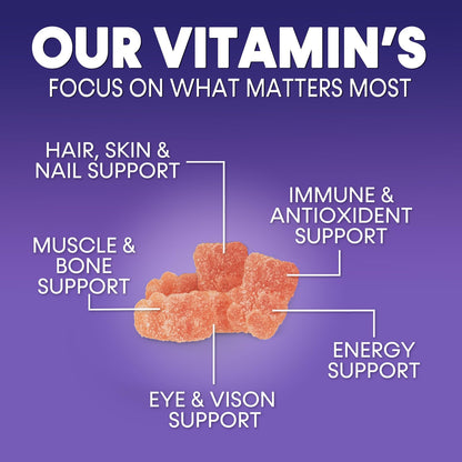 Multivitamin Gummies for Adults – Immune Support (A, C, D, B12) 90 Gummies