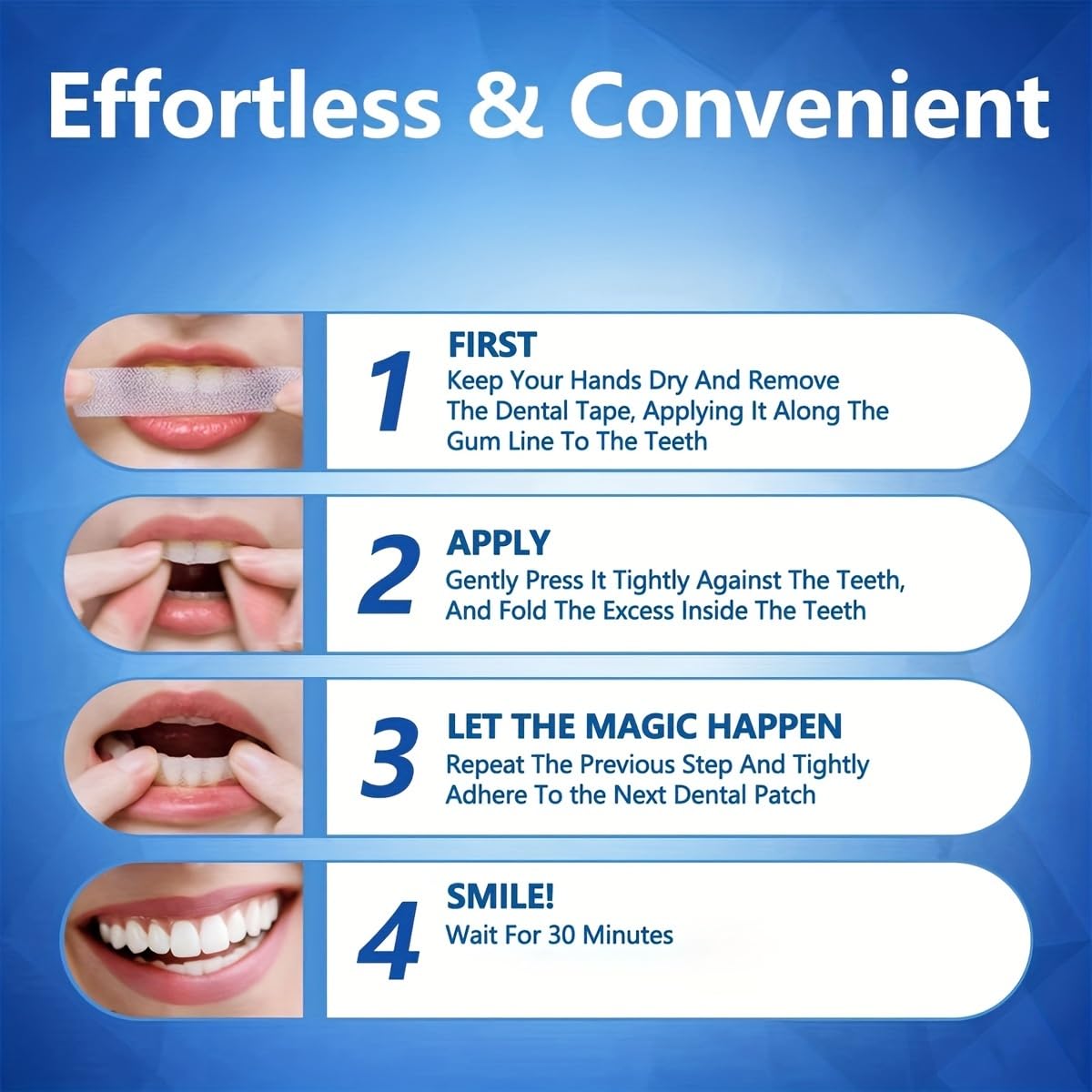 9D Sensitive Teeth Whitening Strips – Enamel-Safe, Fast Stain Removal for Coffee Drinkers & Smokers | 21 Pairs (42 Strips)