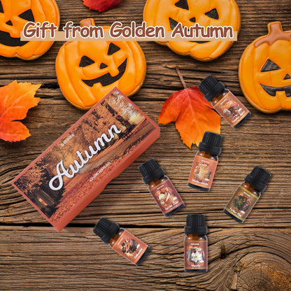 Autumn Fragrance Oils Set by AVEOIRA – 6x10mL for Diffuser, Candles & Soaps