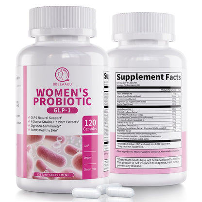 BBEEAAUU Probiotics for Women - 467B CFUs, GLP-1, Vegan, 120 Caps