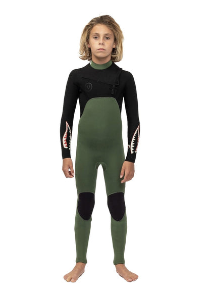 Vissla 7 Seas boys 3-2 full chest zip wetsuit