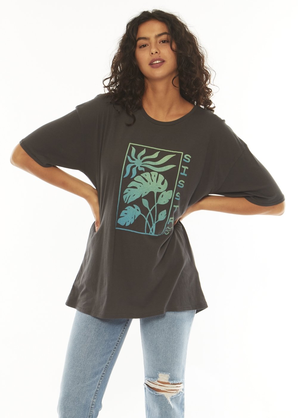 Sisstr Jungle Sky SS Oversized Knit Tee