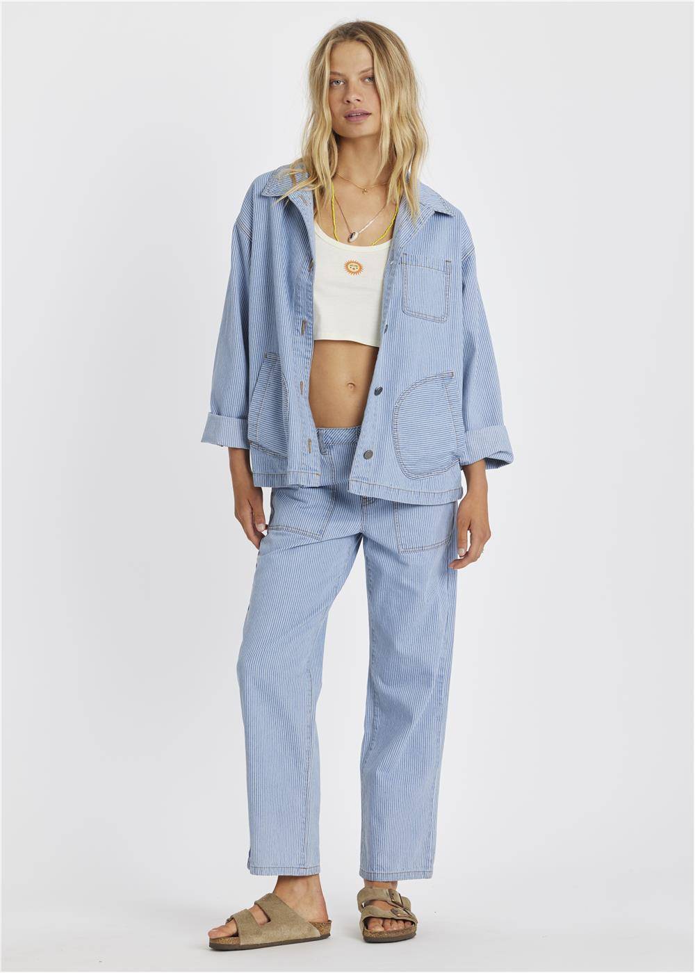Sisstr Chore Oversized Denim Jacket with Pockets