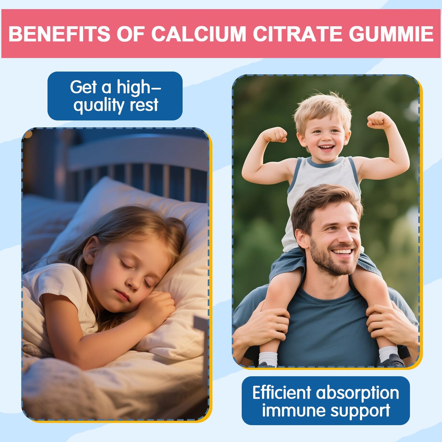 IIEltruiom Liposomal Calcium Citrate Gummies for Kids & Teens – 1000mg Calcium with Vitamin D3 & K2 (Sugar-Free) – Calcium Chews, 60 Count