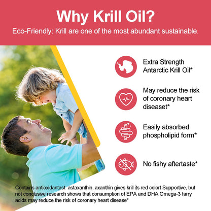 JulyDeer Krill Oil 1000 mg with Omega-3s – 120 Softgels – Antarctic, No Fishy Aftertaste