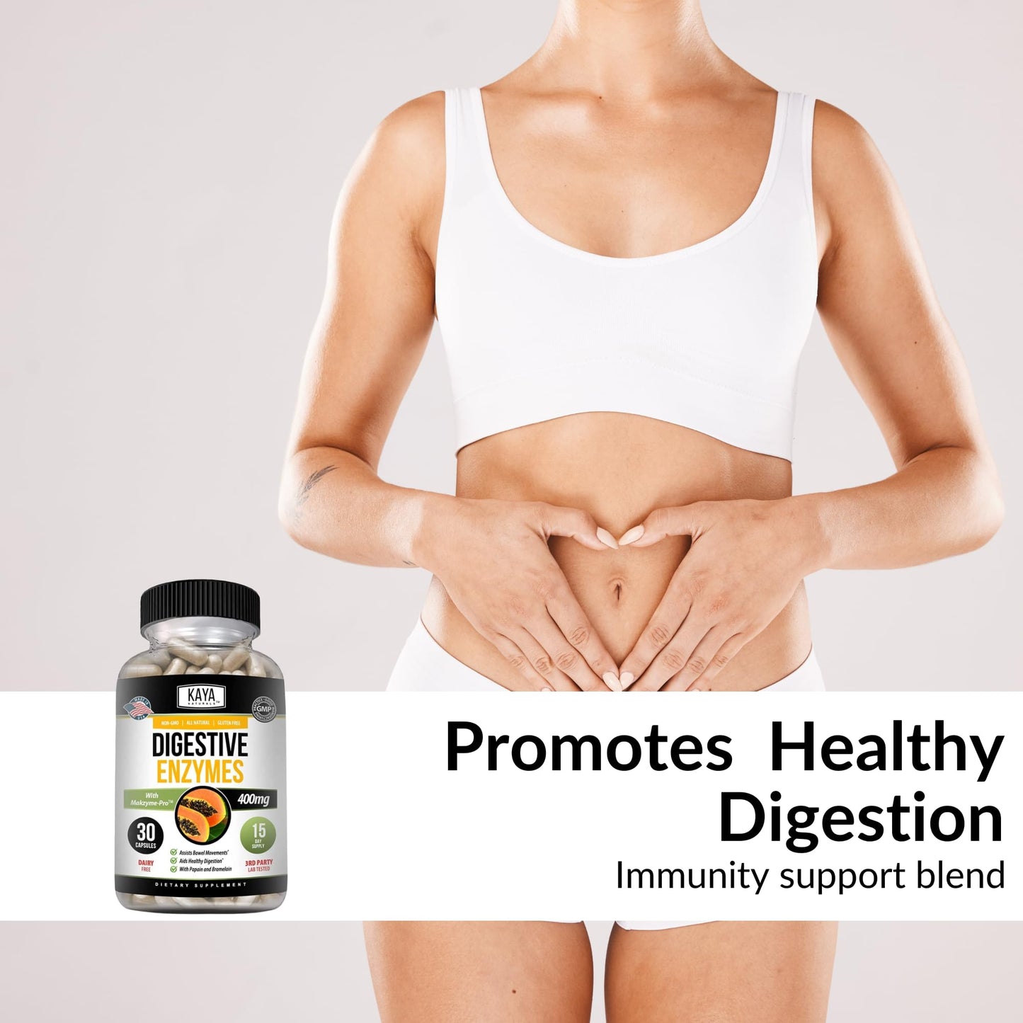 Kaya Naturals Digestive Enzymes with Prebiotics & Probiotics – 30 Veggie Caps