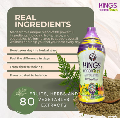 Kings Herbal Plus Food Supplement 1000ml – Fruits, Herbs & Vegetable Fusion