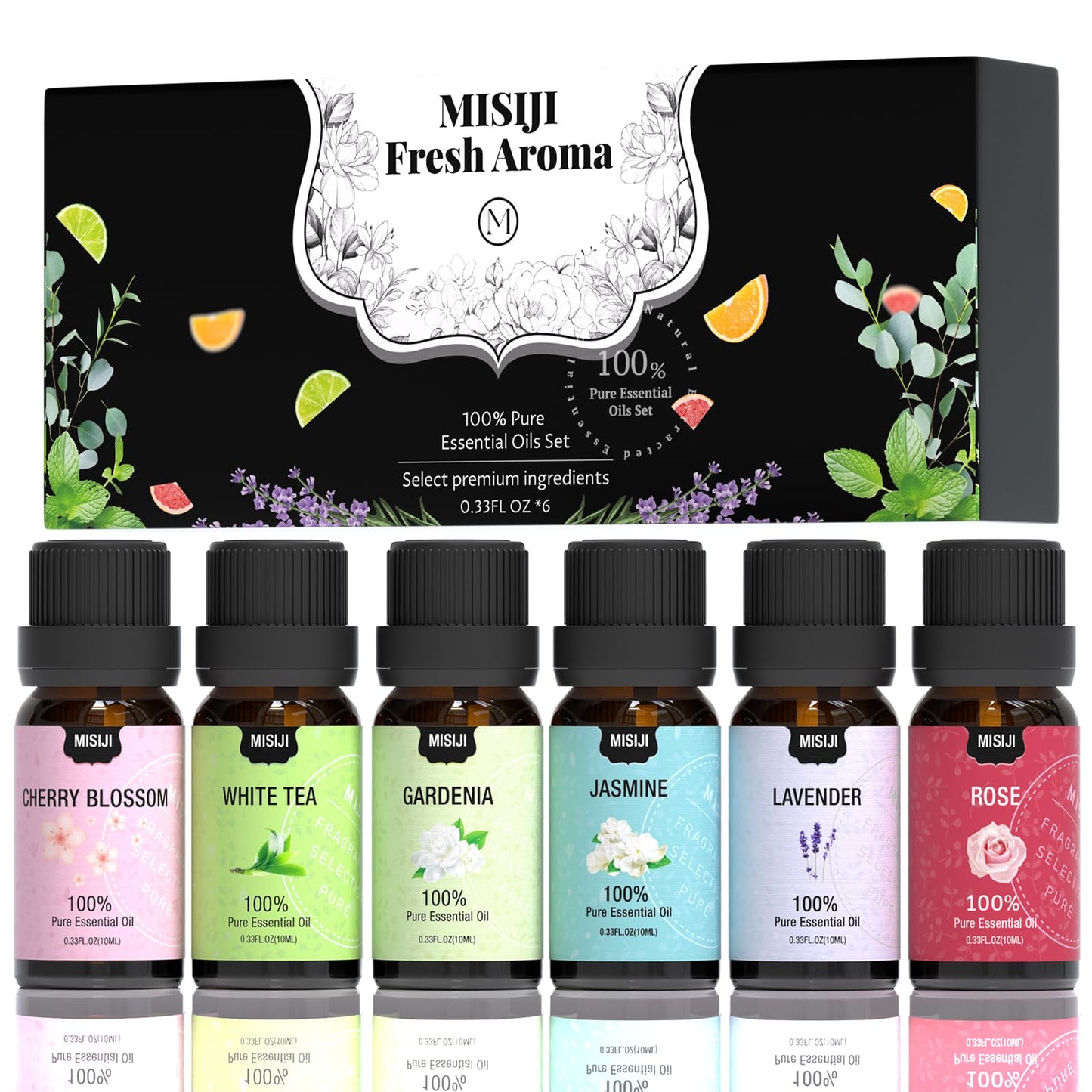 MISIJI Essential Oils Set – 6 x 10ml for Diffusers, Aromatherapy, Laundry & DIY