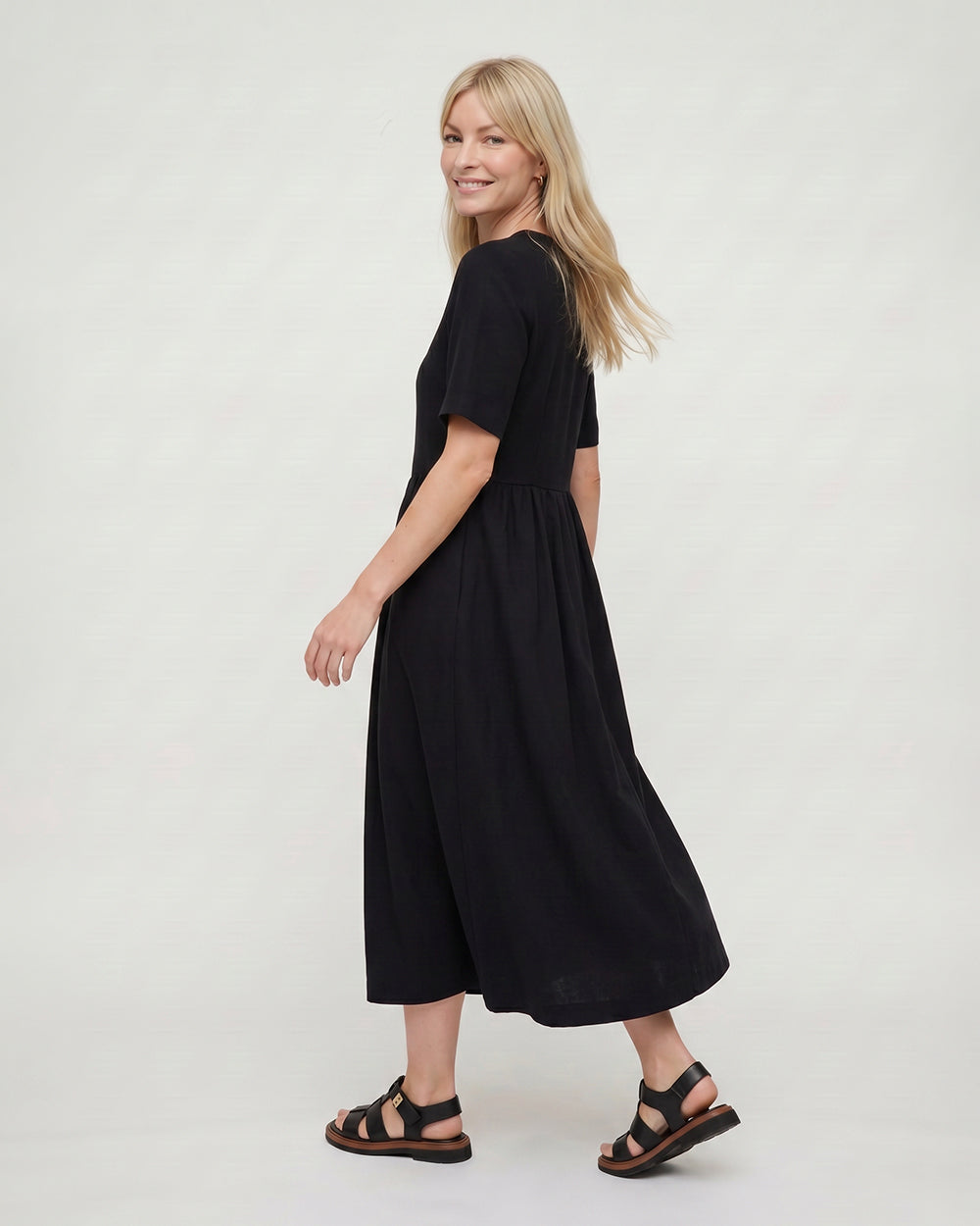 Matilda Black Midi Dress