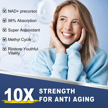 NAD Supplement Softgels 1700mg – NR, Quercetin Phytosome, Trans-Resveratrol & TMG | 360-Count (180 Days)