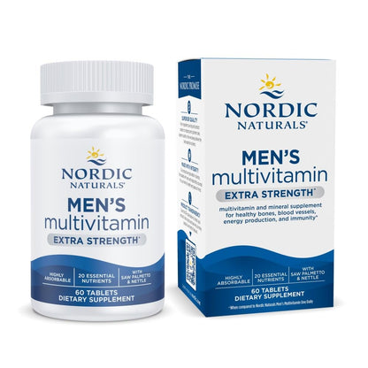 Nordic Naturals Men's Multivitamin Extra Strength – 60 Tablets, Immune & Bone Support, 20 Nutrients