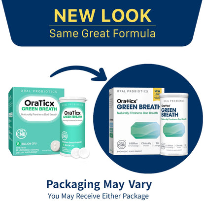 OraTicx Oral Probiotics Green Breath - Mint Lozenges, 8B CFU, 2-Pack