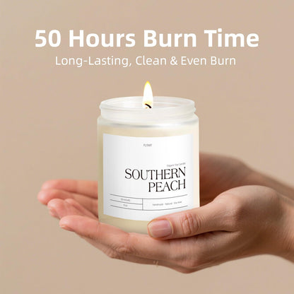 Putart Peach Scented Candle – 9oz Natural Soy Wax, Aromatherapy for Stress Relief