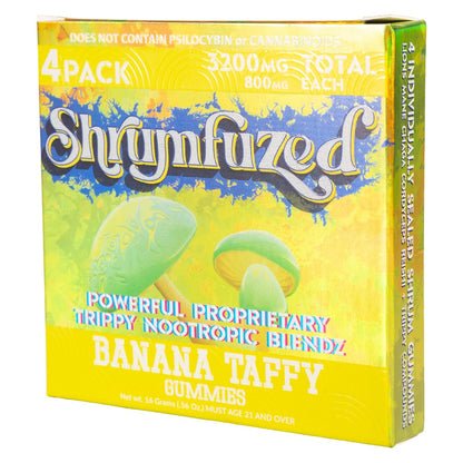 Shrumfuzed Proprietary Nootropic Gummy 3200mg – Lion's Mane, Reishi, Chaga & Cordyceps (4 Mushroom Blend) – Banana Taffy