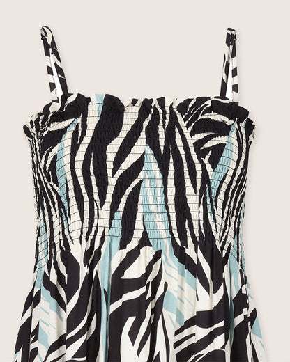 Zuri Multicolour Zebra Twirl Print Multifunctional Maxi Skirt