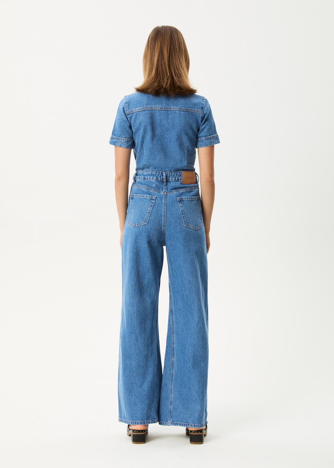 Afends Miami- Denim Flared Jumpsuit