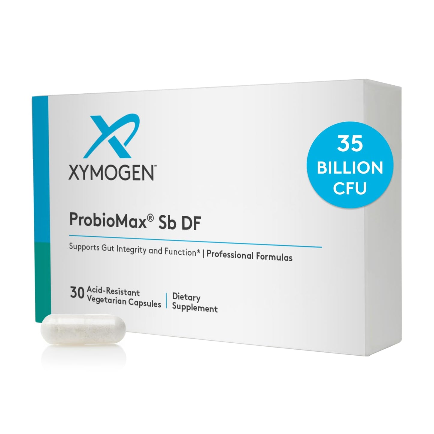 XYMOGEN ProbioMax Sb 35B – 35 Billion CFU Probiotic with HN019 & Saccharomyces boulardii | 30 Vegetarian Capsules