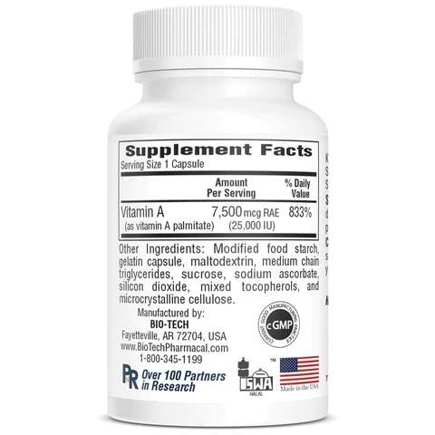 A-25 Vitamin A Palmitate – 100 Capsules for Vision & Immune Support