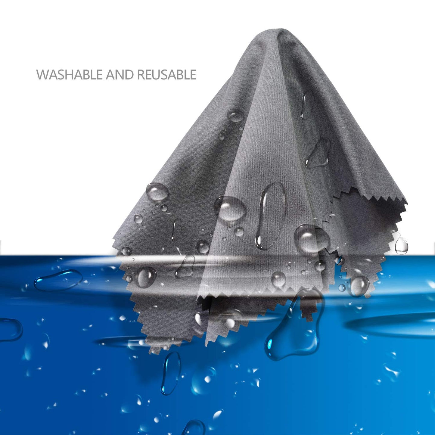 AAwipes Microfiber Cleaning Cloths 30 Pack for Glasses, Lenses, Phones & Delicate Surfaces (6x7) – White & Dark Grey