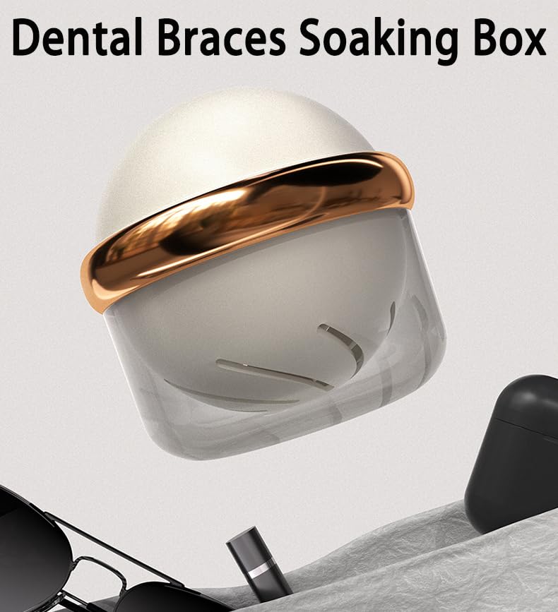 AARAINBOW Retainer Cleaner Case – Clear Denture Case with Strainer