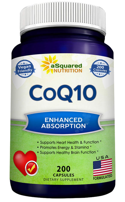 aSquared Nutrition CoQ10 400mg Max Strength – 200 Vegan Capsules