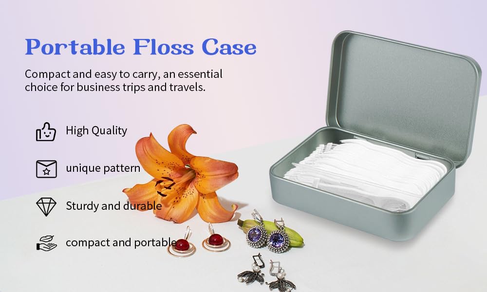 Aaymoous 2-Pack Travel Floss Holder & Floss Pick Case – Refillable Portable Dispenser