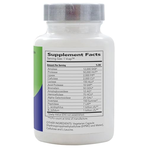AbsorbAid Platinum Digestive Enzyme Support – 120 vCaps, 12 Enzymes + 2 Probiotics