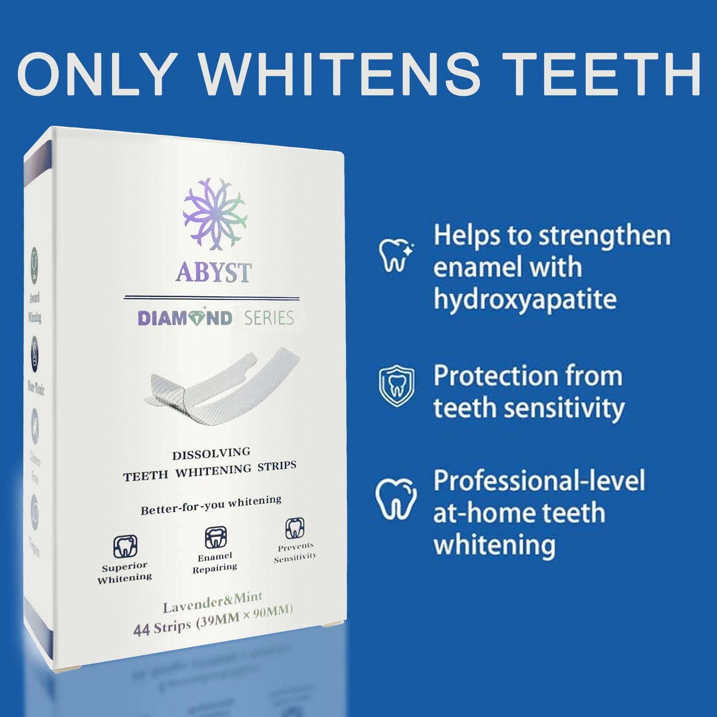 ABYST Diamond Dissolving Teeth Whitening Strips – Enamel-Safe, 44Ct