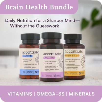 Accentrate Omega 110 w/ LYSOVETA LPC – High-Potency EPA & DHA for Brain, Focus & Vision | 6x Absorption