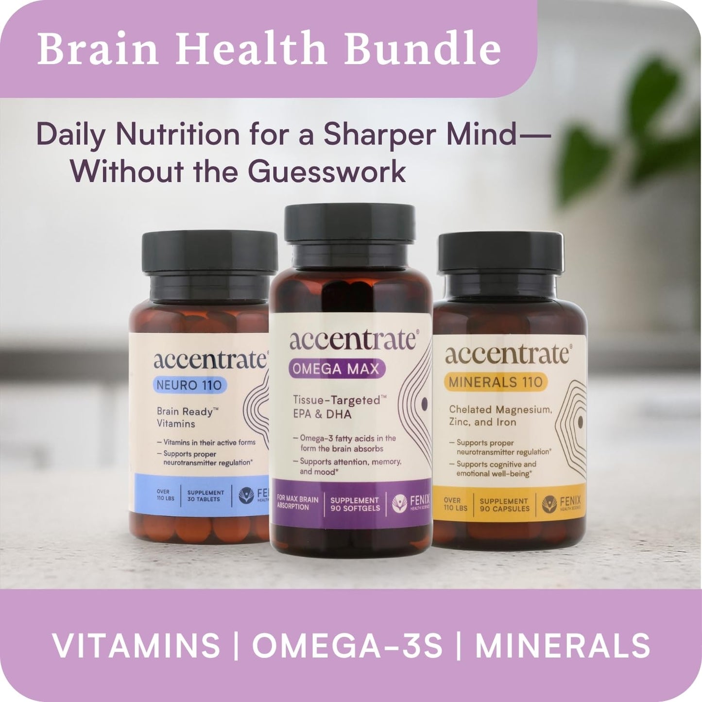 Accentrate Omega Max w/ LYSOVETA LPC — 6X Higher Absorption EPA & DHA for Brain & Retina Health | Focus, Memory, Mood & Vision